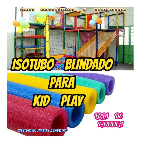 Imagem 1 de 10 de Isotubo Blindado 54mm  P/buffet Brinquedão Play Kit C/16mts