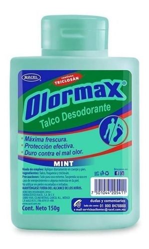 Talco Olormax Desodorante Mint 150gr
