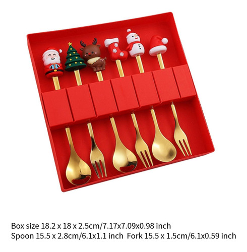 Juego De Cubiertos Navideños De 6 Piezas, Vajilla, Estilo E