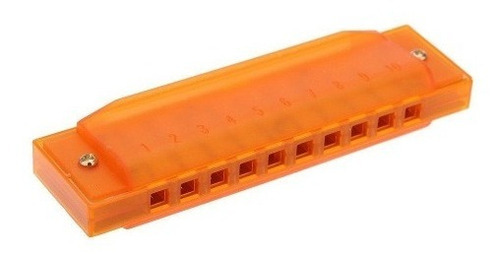 Armonica Parquer Plastico Naranja Niños 10 Celdas En Do