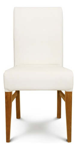 Silla Comedor Toda Tapizada Ecocuero Vicco Estructura De La Silla Cedro Asiento Blanco Diseño De La Tela Eco Cuero