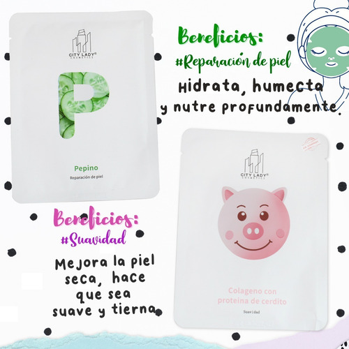 Imagen 5 de 10 de Set 10 Mascarilla Facial Hidratante Cuidado Piel Profesional