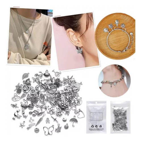 Dijes Collares Joyas Antigua Diy Llaves Choker Plata Moda