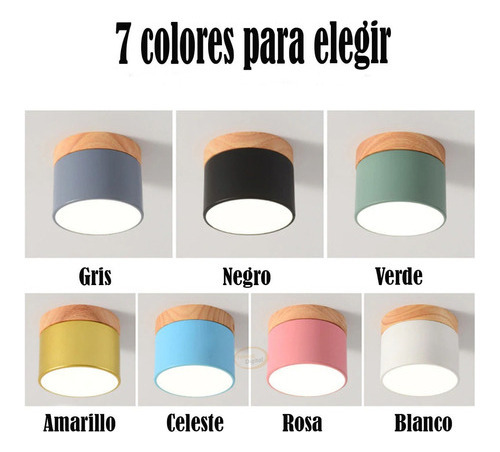 Lampara De Techo O Pared Led Luminaria Iluminacion 7w Celeste