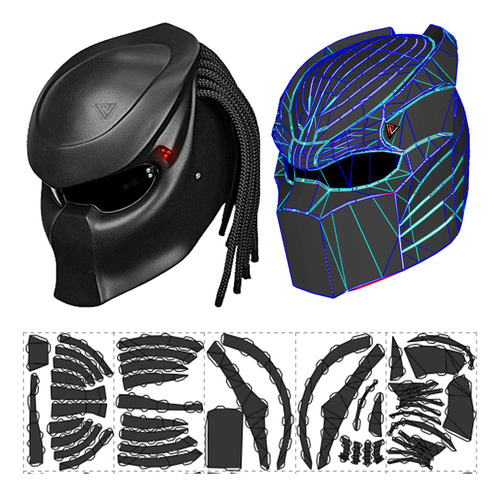 Casco Depredador Moto (x4) (leer) Papercraft (x Mail)