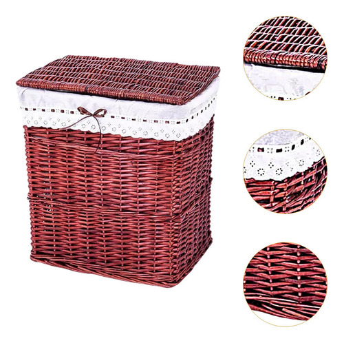Cesto Para La Colada, Cesta De Mimbre Tejida, Cesta Para La