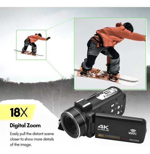 Cámara De Vídeo Digital 4k Wifi Videocámara Grabadora Dv56mp