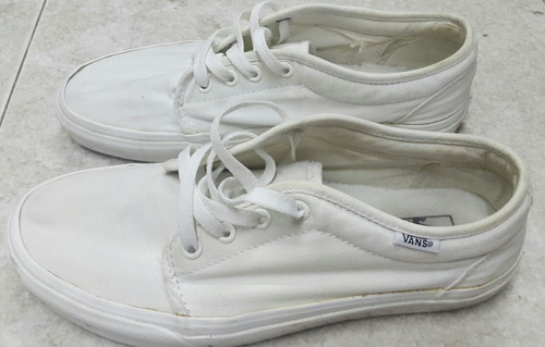 Gomas Zapatos Vans Blancas Lisas Talon Bajo Talla 8 