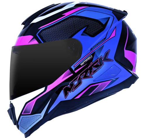 Capacete Feminino Norisk Razor Speedmax Roxo Preto Branco Tamanho Do Capacete 56 Cor Roxo