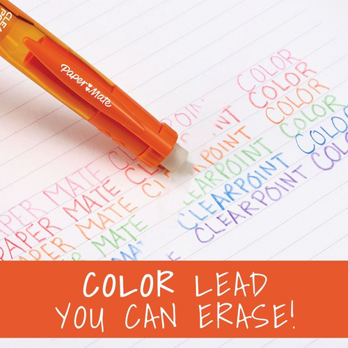 Paper Mate Plomo Clearpoint Color Y Goma De Borrar Lápiz Mec