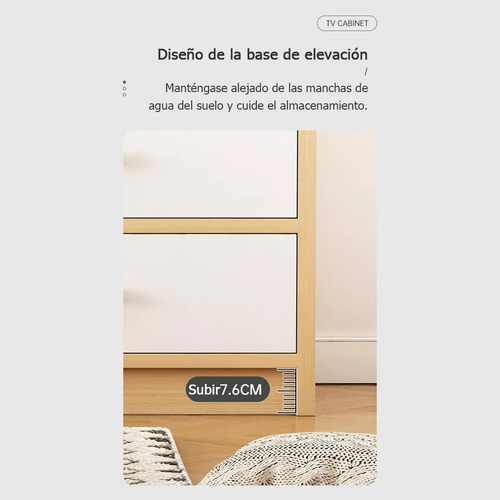 Muebles Para Tv Minimalist Armarios 55 Pulgadas Con 4 Puerta Roble Salvaje + Blanco Cálido