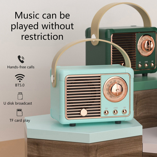 Bocina Retro Estéreo Ble 5.0 Vintage Speaker W