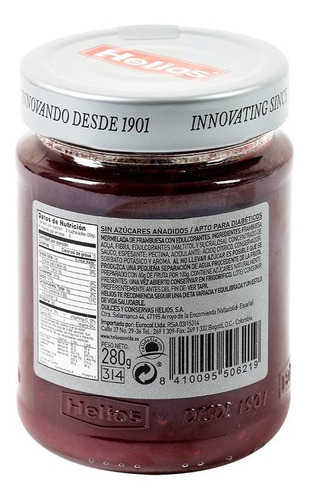 Imagen 2 de 2 de Mermelada Helios Frambuesa 280g