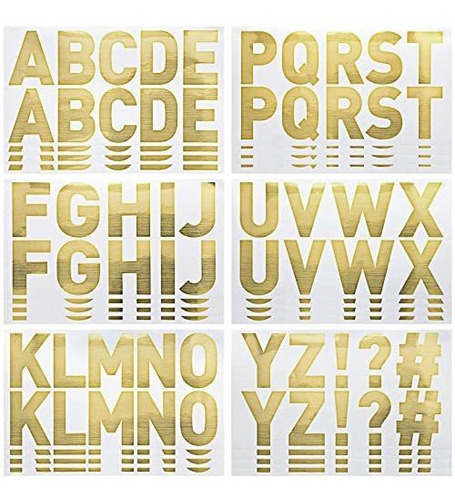 Stickers De Letras De 6cm Brillantes 24hojas Dorado