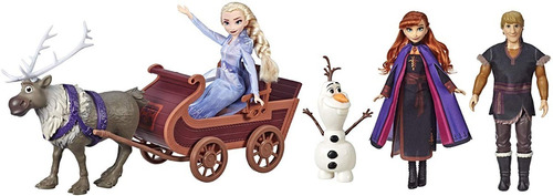 Disney Frozen Set Muñecos Elsa Anna Kristoff Olaf Sven 