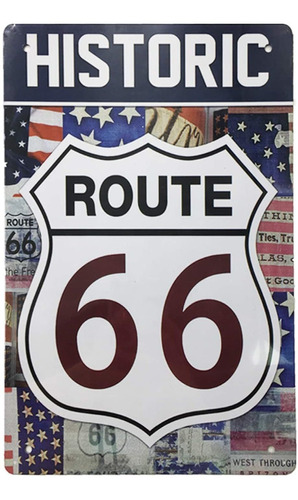  Metal Vintage Tin Sign Decorhistoric Route  For Movie ...