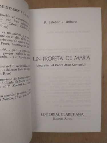 Una Profeta De María - P. Esteban J. Uriburu (Usado)