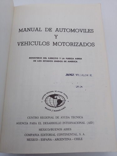 Manual De Automóviles Y Vehículos Motorizados M Del Ejército (Usado)