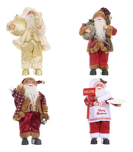 Decoración Navideña De Papá Noel De Escritorio 4pcs