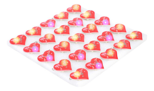 25 Broches De Navidad Con Forma De Corazón Con Luces Led