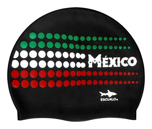 Gorra Natacion Adulto Modelo Mexico Puntos - Escualo Color Negro Diseño de la tela Estampada Talla unitalla