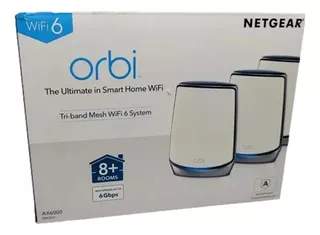 Netgear Orbi Tri-band Mesh Wi-fi 6 System Rbk853 Ax-6000