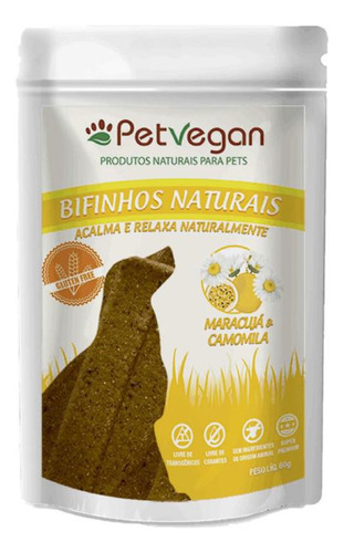 Bifinho Natural Para Cães Maracujá Camomila 60g Petvegan