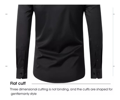 Camisa Hombre Elástica Manga Larga Que No Necesita Planchado