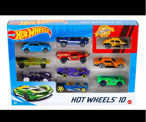 Set De 10 Carros Hot Wheels Para Pequeños Pilotos