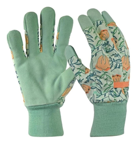 Guantes De Jardín De Cuero Mujeres Puño De Punto