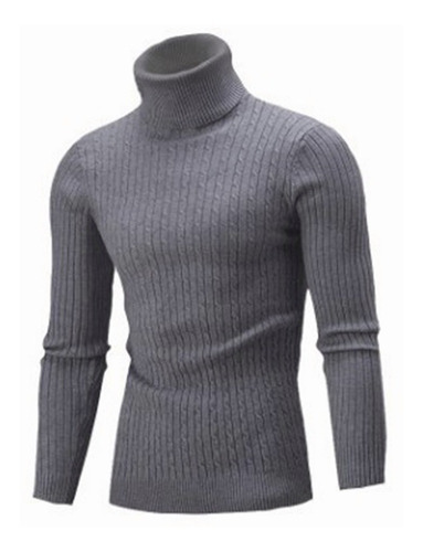 Sweater Tejido Cuello Alto Moda Para Hombre Invierno Tortuga
