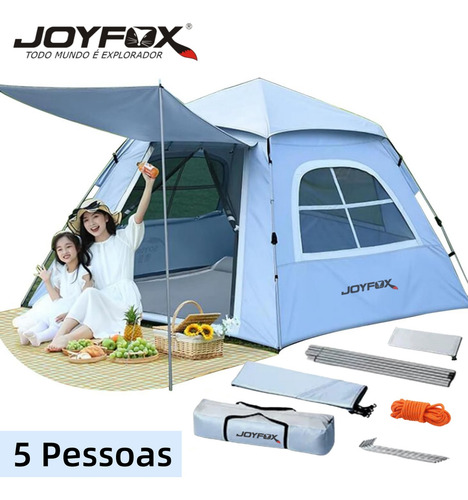 Barraca Camping Grande 5 Pessoas Automatica Fps100+ Impermeavel 1500mm Design Exclusivo Joyfox