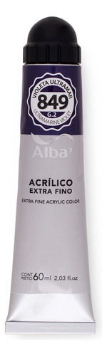 Acrilico Profesional Alba Pomo 60ml Violeta Ultramar 849