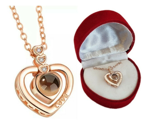 Collar Con Dije Te Amo 100 Idiomas