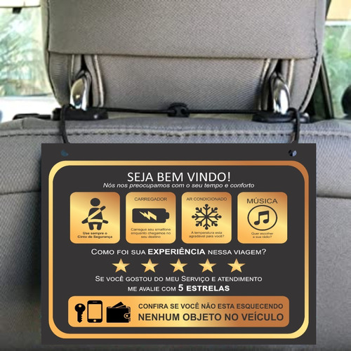 2 Placas Premium Informativo Passageiro Motorista Aplicativo