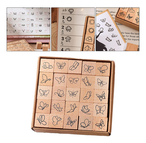 25 Piezas Mini Sellos Juego De Sellos Para Diario