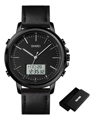 Relojes Skmei Leather Business Impermeables Para Hombre Color Del Fondo Pulseras Negra/blanca Para Relojes Y Smartwatches