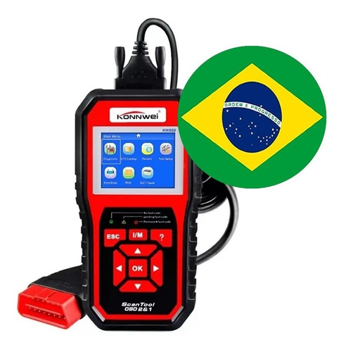 Imagem 1 de 2 de Scanner Automotivo Konnwei Kw850 Obd2 Português Flex/diesel