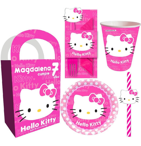 Cotillón Hello Kitty Niñas Cumpleaños Personalizado 