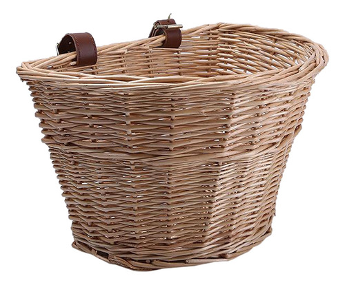 Cesta De Bicicleta En Forma De D De Mimbre Cesta De Compra