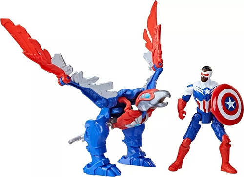 Figura De Acción Capitán América Mechstrike Mechasaurs