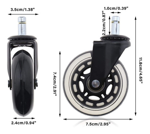 5 Uds Ruedas Para Silla De Oficina Juego De Ruedas De Repues