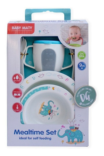 Set De Alimentación Bebé Kit. Set Vajilla Bebé 5 Piezas