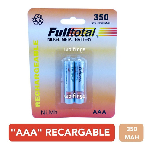 Imagen 1 de 4 de 2 Pilas Recargable Aaa 350 Mah 1,2v. Telefonos Inalambricos