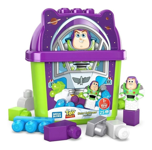 Mega Bloks Cubeta De Bloques Disney Buzz Lightyear