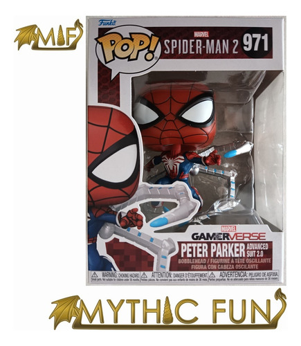 Funko Pop Spider-man 2 - Peter Parker Advanced Suit 2.0 971 (Usado)