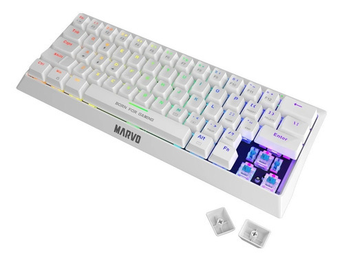 Mini Teclado Gamer Marvo Kg962 Mecánico 62 Teclas Usb 1.6m Color Del Teclado Blanco