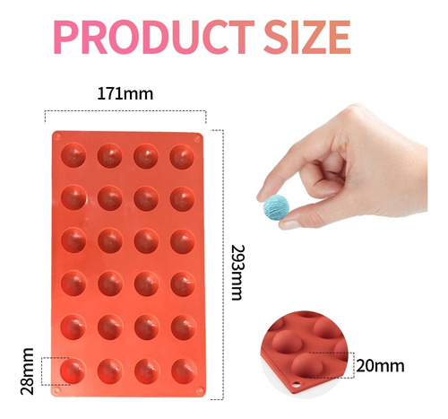 2 Pcs Molde De Silicona Circular Chocolate,mini 24 Cavidades