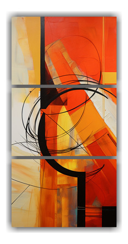 120x240cm Cuadro Abstracto Moderno Naranja Decoración Ofici