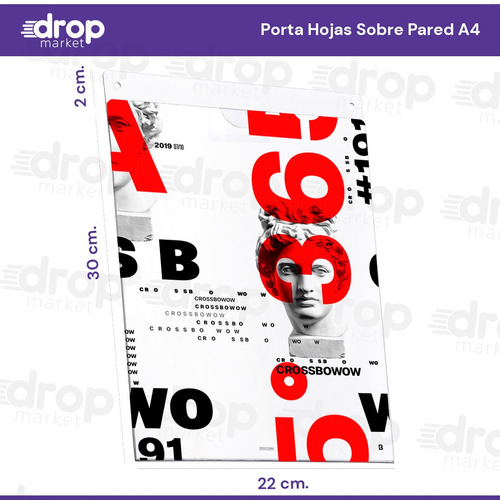 Imagen 3 de 10 de Porta Hojas A4 Sobre Pared | Pet Tipo Acrílico | X 1 U.